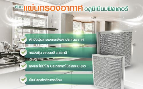 เลือกใช้ แผ่นกรองอากาศอลูมิเนียมฟิลเตอร์ อากาศดี อย่างเห็นได้ชัด